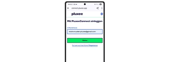 Verwende deine bekannten Anmeldedaten in der Pluxee App