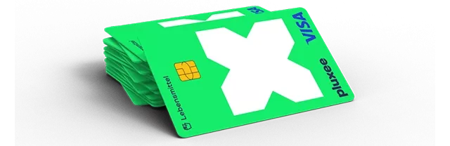 Pluxee Lebensmittel Karte Visa Business Stapel
